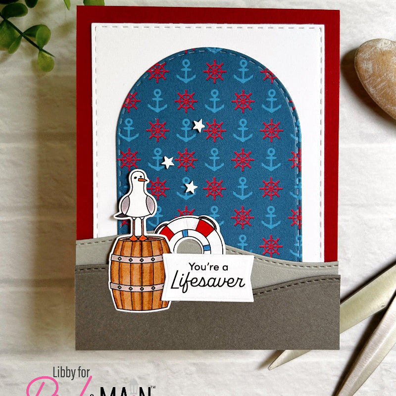 Pink and Main Nautical Fun 8.5 x 5.5 inch Paper Pack pmp166 seagull