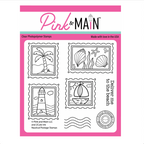 Pink and Main Nautical Postage Stamps Clear Stamps pm0872