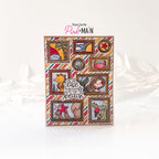 Pink and Main Nautical Postage Stamps and Postage Stamp Dies Set colorful stripes card