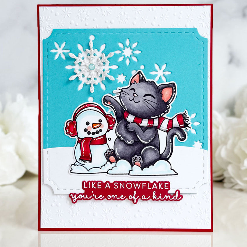 Pink and Main Notched Square Dies pnm845 you're one of a kind card