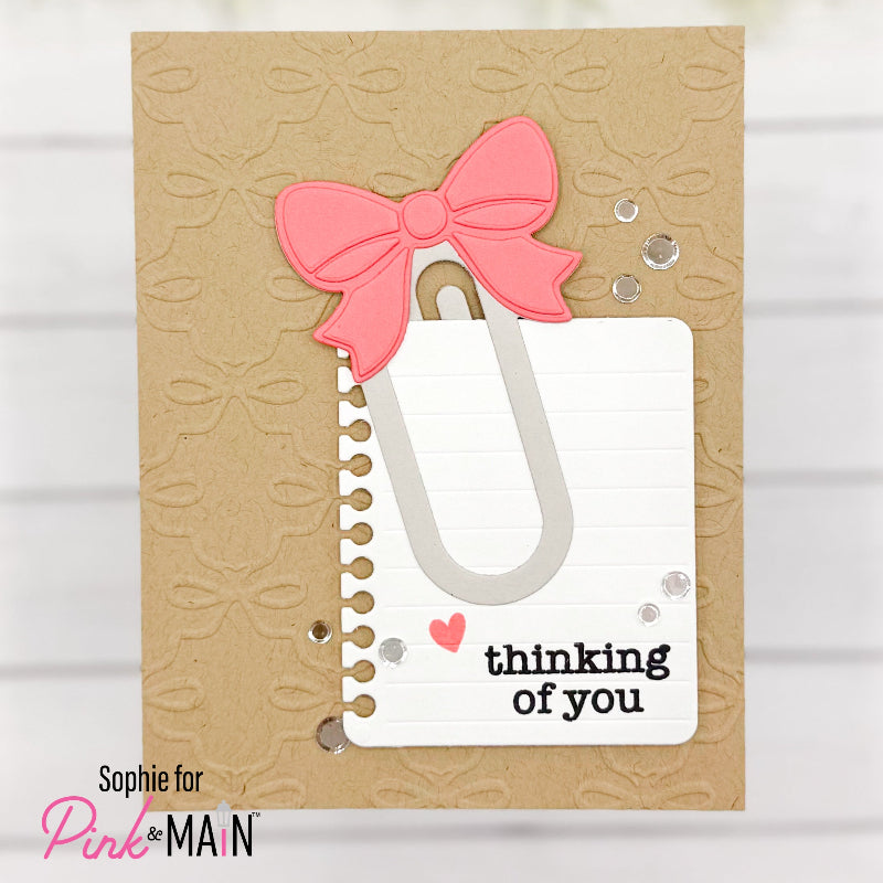 Pink and Main Note Pages Dies pnm864 thinking of you