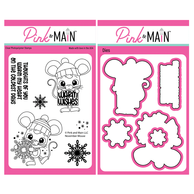 Pink and Main November Mouse Clear Stamp and Die Set