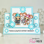 Pink and Main November Mouse Clear Stamp and Die Set joyful