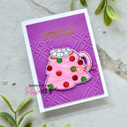 Pink and Main November Mug Clear Stamp and Die Set candy buttons