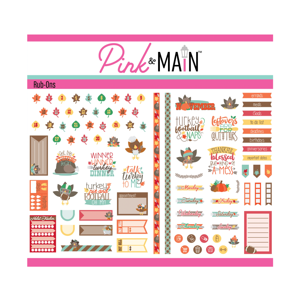 Pink and Main November Rub Ons pmr003