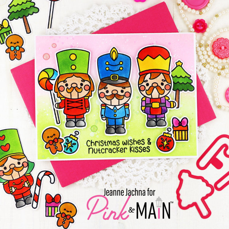 Pink and Main Nutcracker Kisses Dies pnm790 colorful