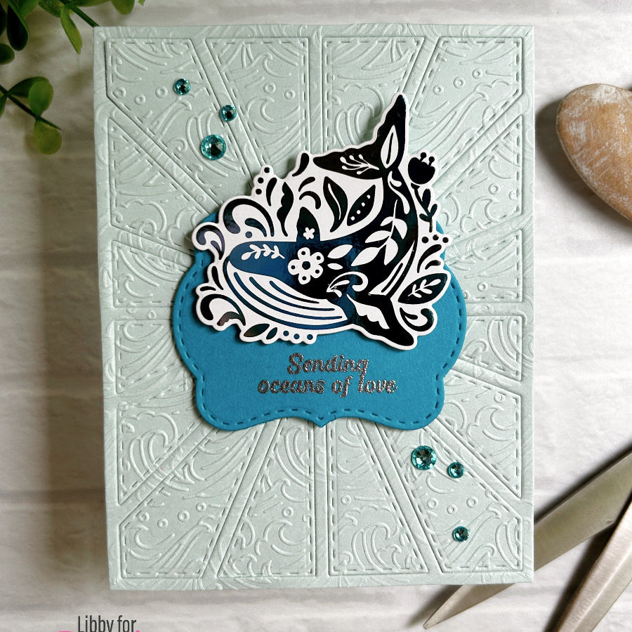 Pink and Main Oceans Of Love Clear Stamp and Die Set sending love