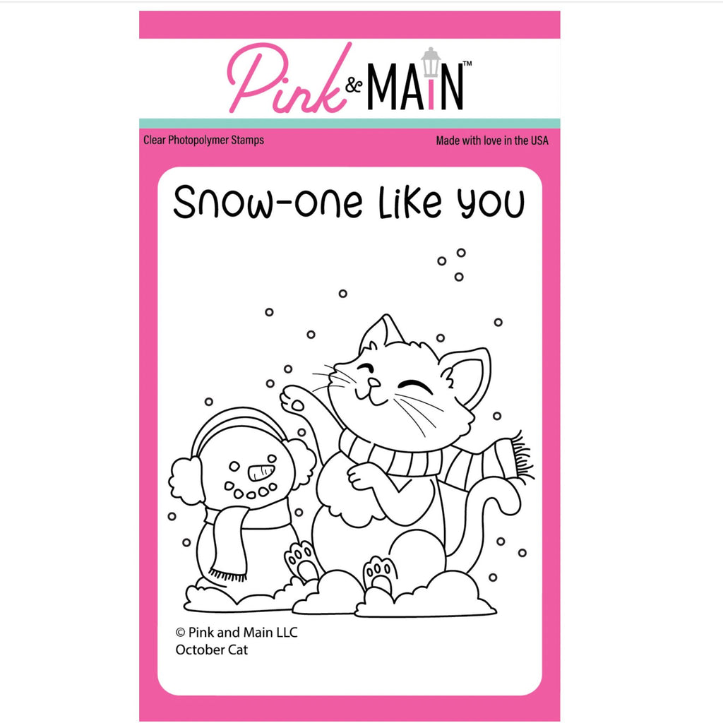 Pink and Main October Cat Clear Stamp and Die Set product image 1
