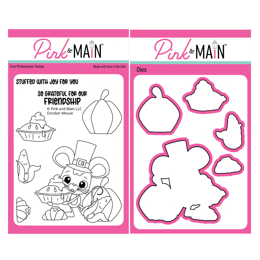 Pink and Main October Mouse Clear Stamp and Die Set