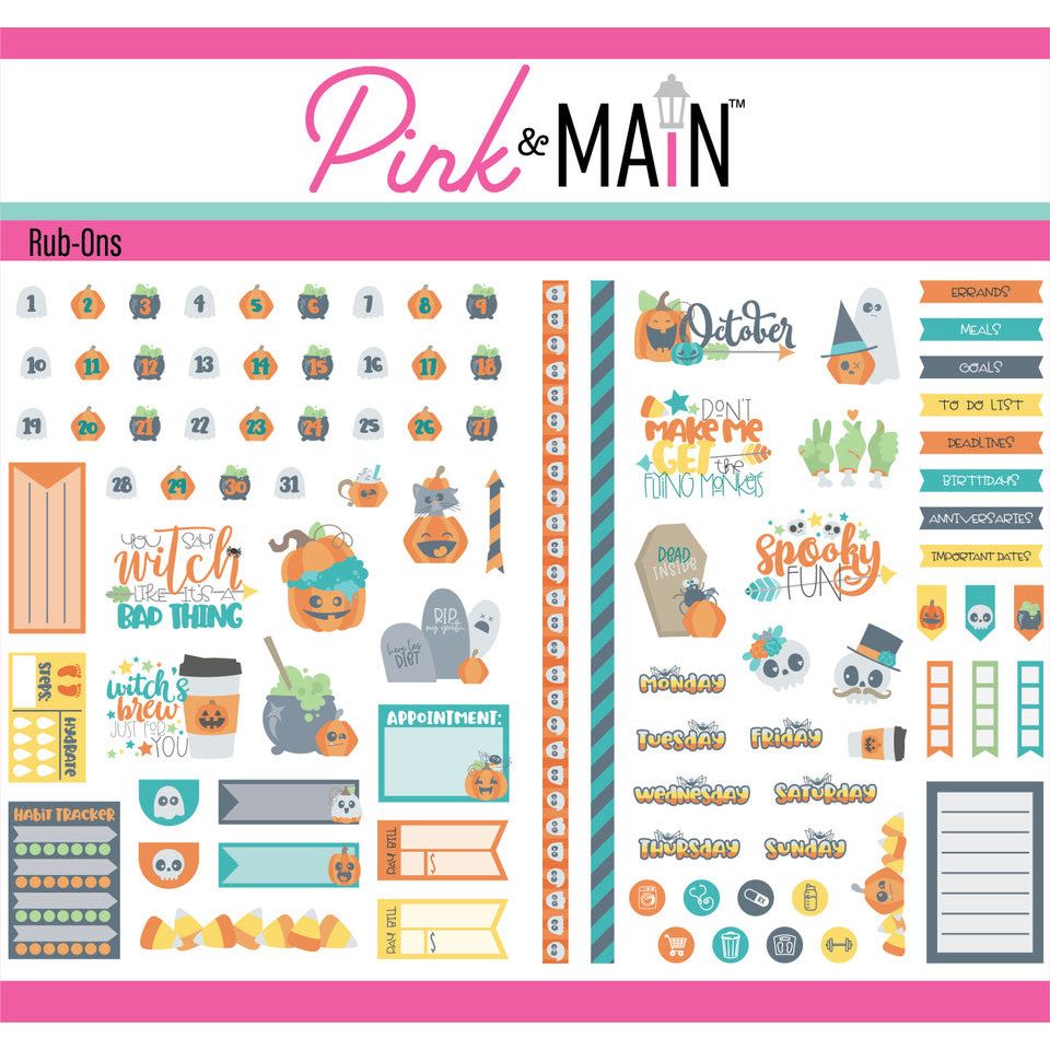 Pink and Main October Rub-ons pmr002