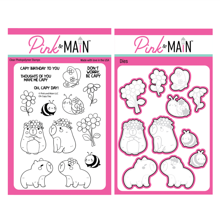 Pink and Main Oh Capy Day Clear Stamp and Die Set