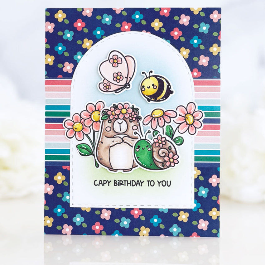 Pink and Main Oh Capy Day Clear Stamp and Die Set bumble bee