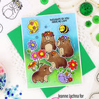 Pink and Main Oh Capy Day Clear Stamp and Die Set colorful flowers