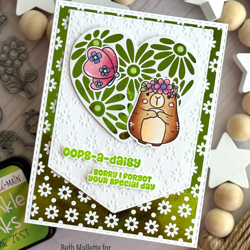 Pink and Main Oh Capy Day Clear Stamps pm0851 flower crown
