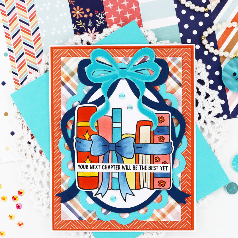 Pink and Main One For The Books Dies pnm859 blue bows