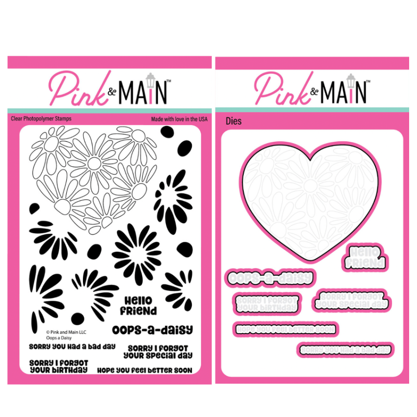 Pink and Main Oops A Daisy Clear Stamp and Die Set