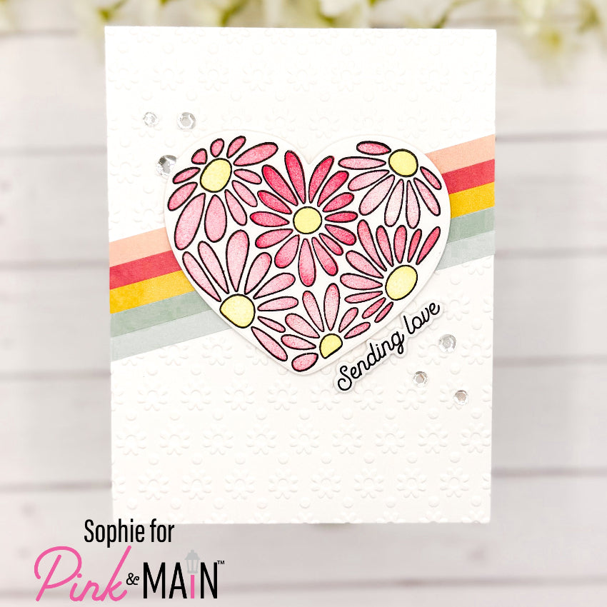 Pink and Main Oops A Daisy Clear Stamp and Die Set sending love