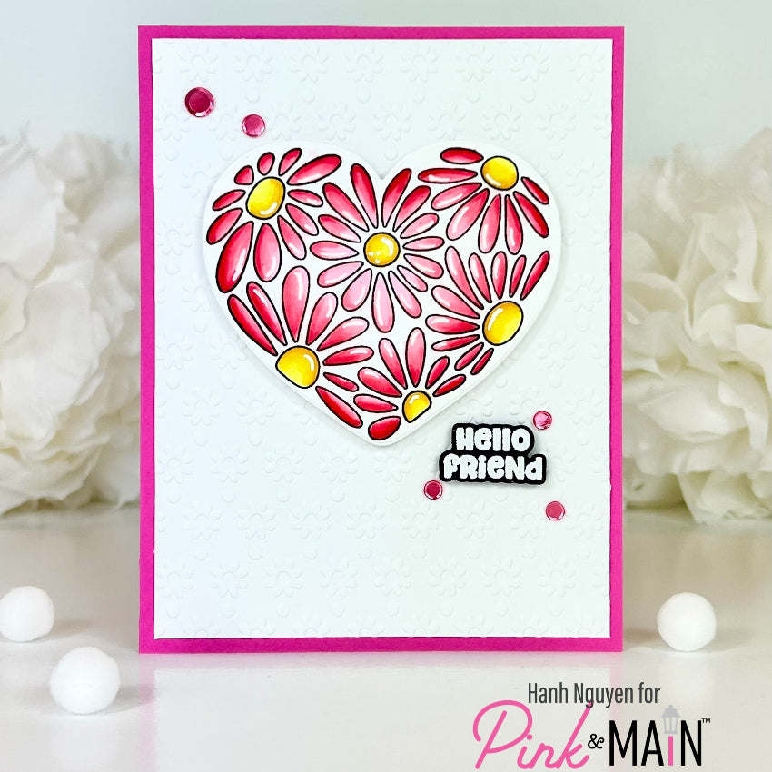 Pink and Main Oops A Daisy Clear Stamps pm0853 hello friend