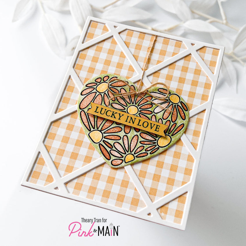 Pink and Main Oops A Daisy Clear Stamps pm0853 plaid