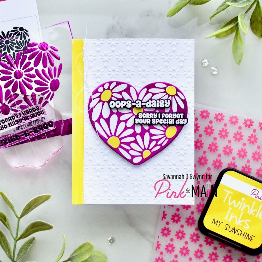 Pink and Main Oops A Daisy Dies pnm837 belated birthday