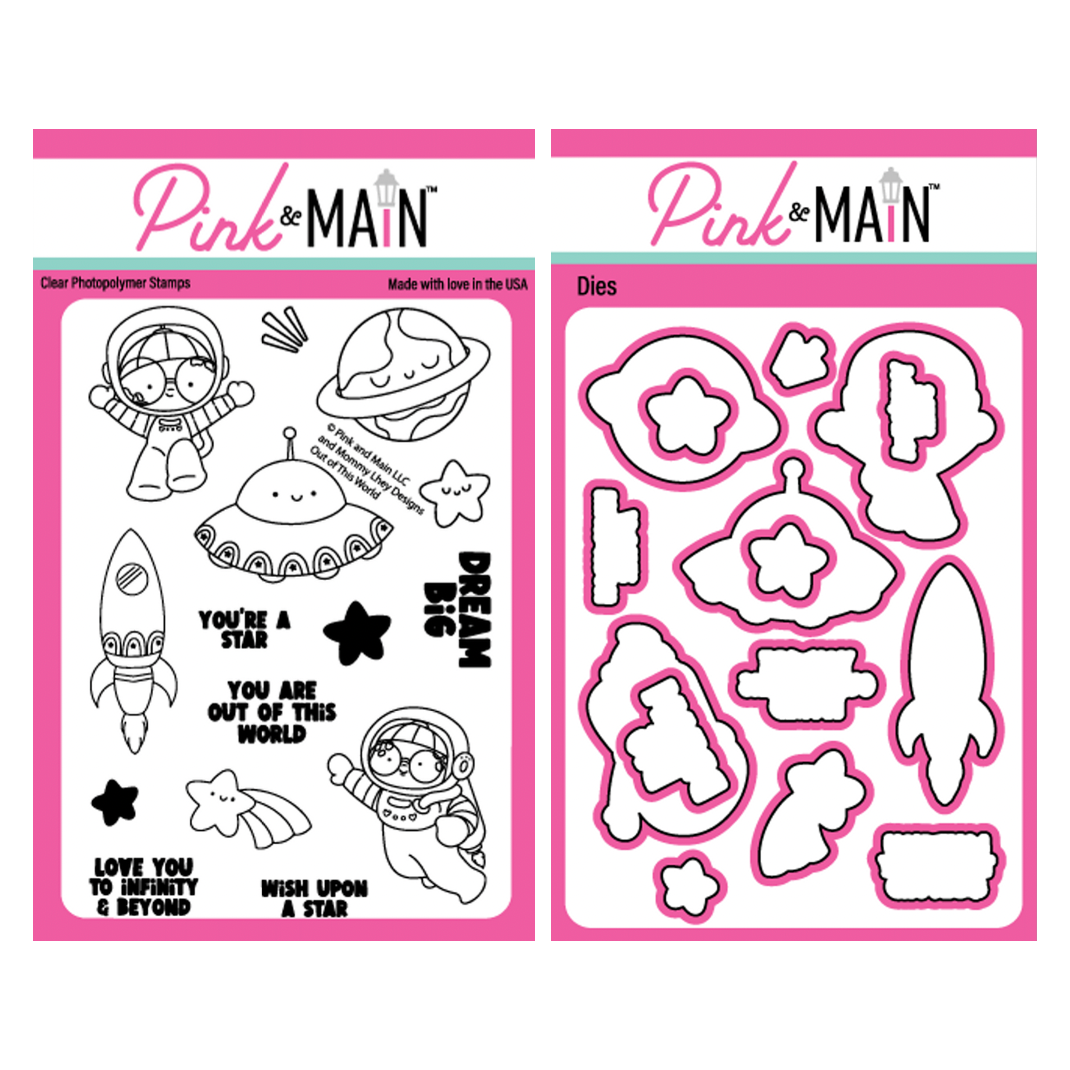 Pink and Main Out Of This World Clear Stamp and Die Set*