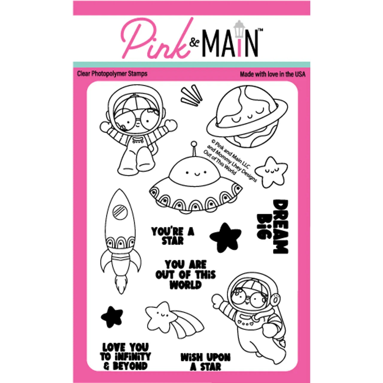 Pink and Main Out Of This World Clear Stamps pm0729*