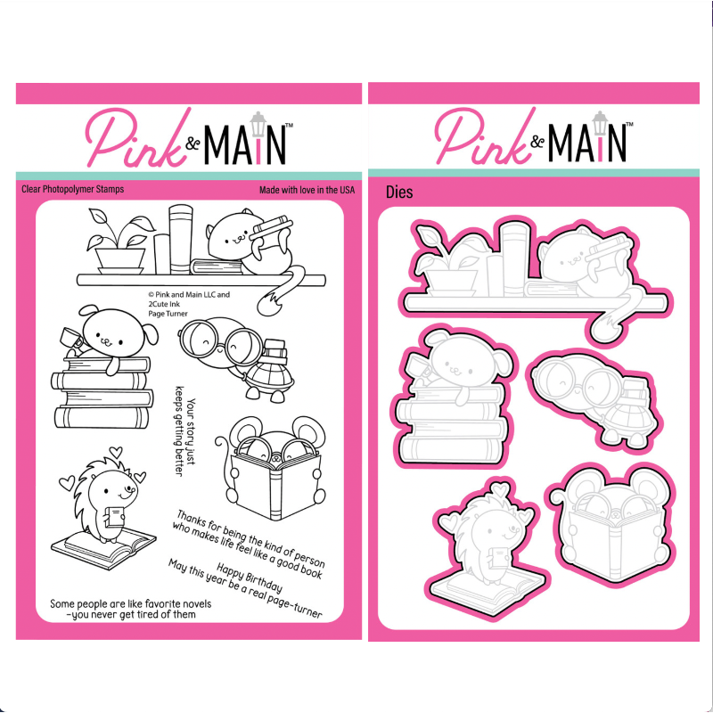 Pink and Main Page Turner Clear Stamp and Die Set