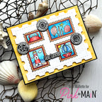 Pink and Main Paradise Postage Clear Stamps pm0881 seashells hello summer card