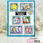 Pink and Main Paradise Postage Clear Stamps pm0881 yellow starfish sending sunshine card