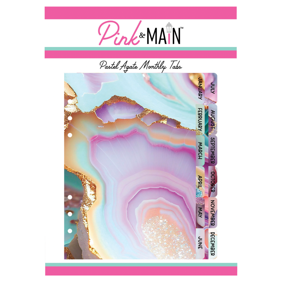 Pink and Main Pastel Agate Monthly Tabs pmp150