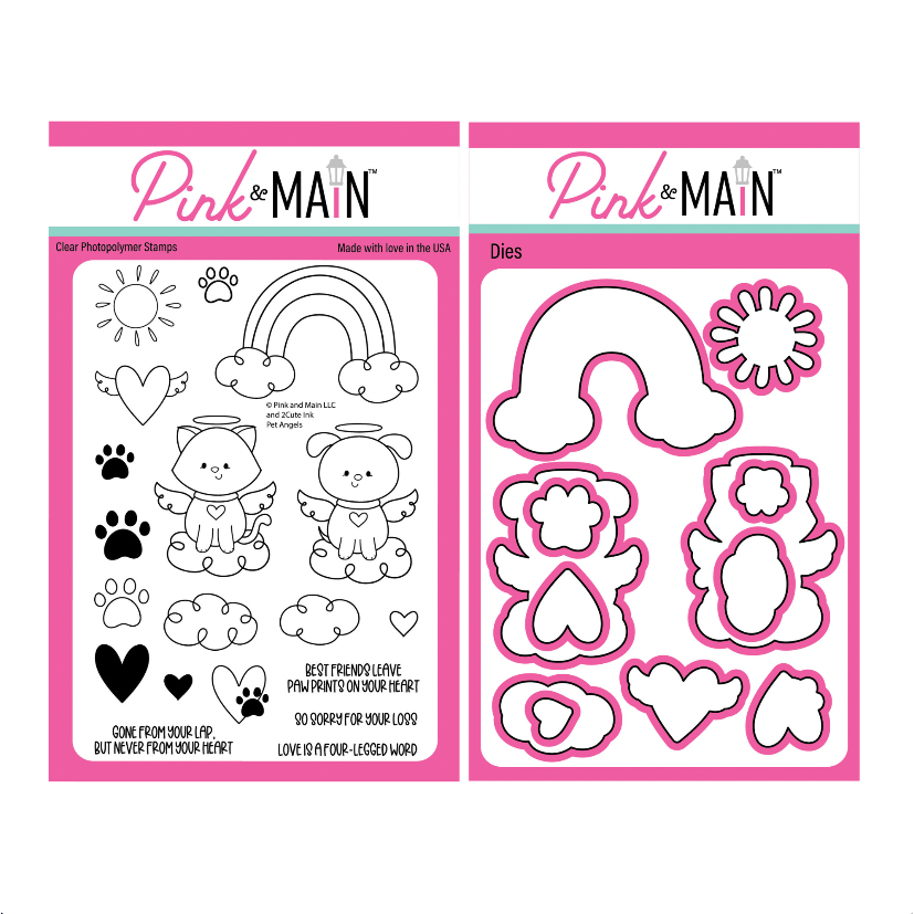 Pink and Main Pet Angels Clear Stamp and Die Set