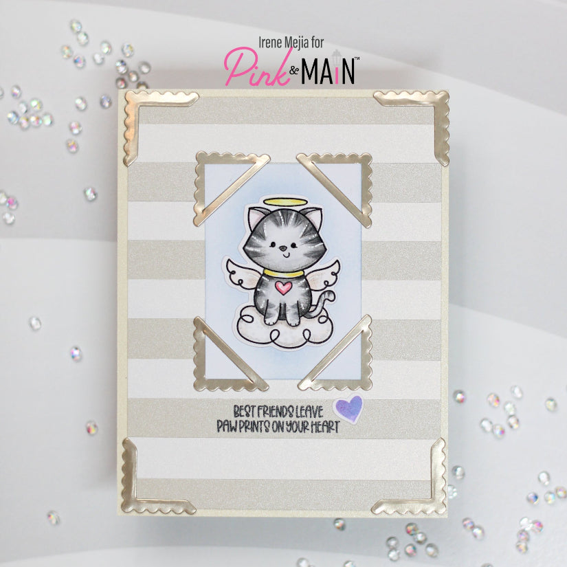 Pink and Main Pet Angels Clear Stamp and Die Set cat