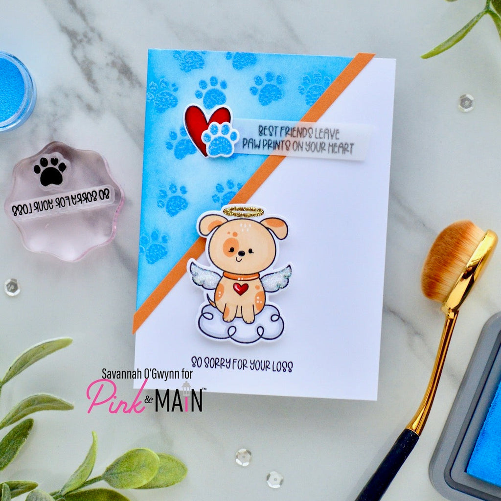 Pink and Main Pet Angels Clear Stamp and Die Set dog