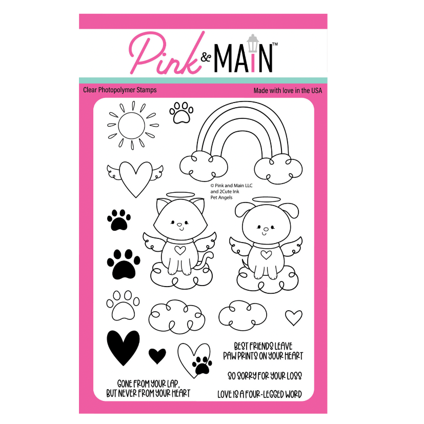 Pink and Main Pet Angels Clear Stamps pm0834