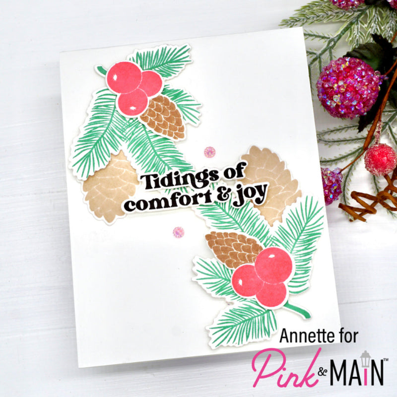 Pink and Main Pine Boughs Dies pnm470 joy