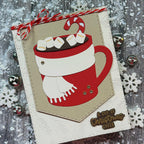 Pink and Main Pine Branch 6x6 Embossing Folder pmt105 hot cocoa card