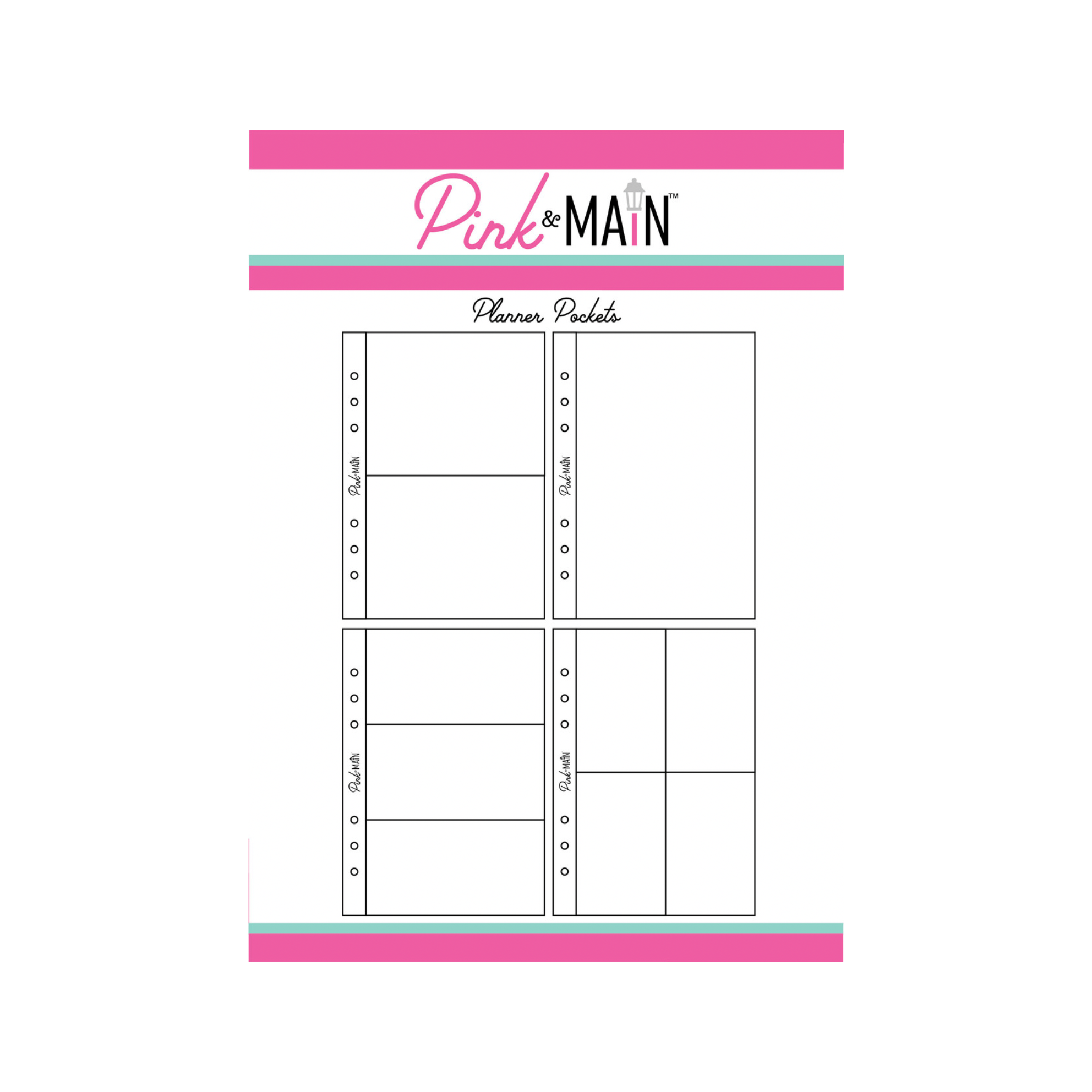 Pink and Main Planner Pockets pmt089