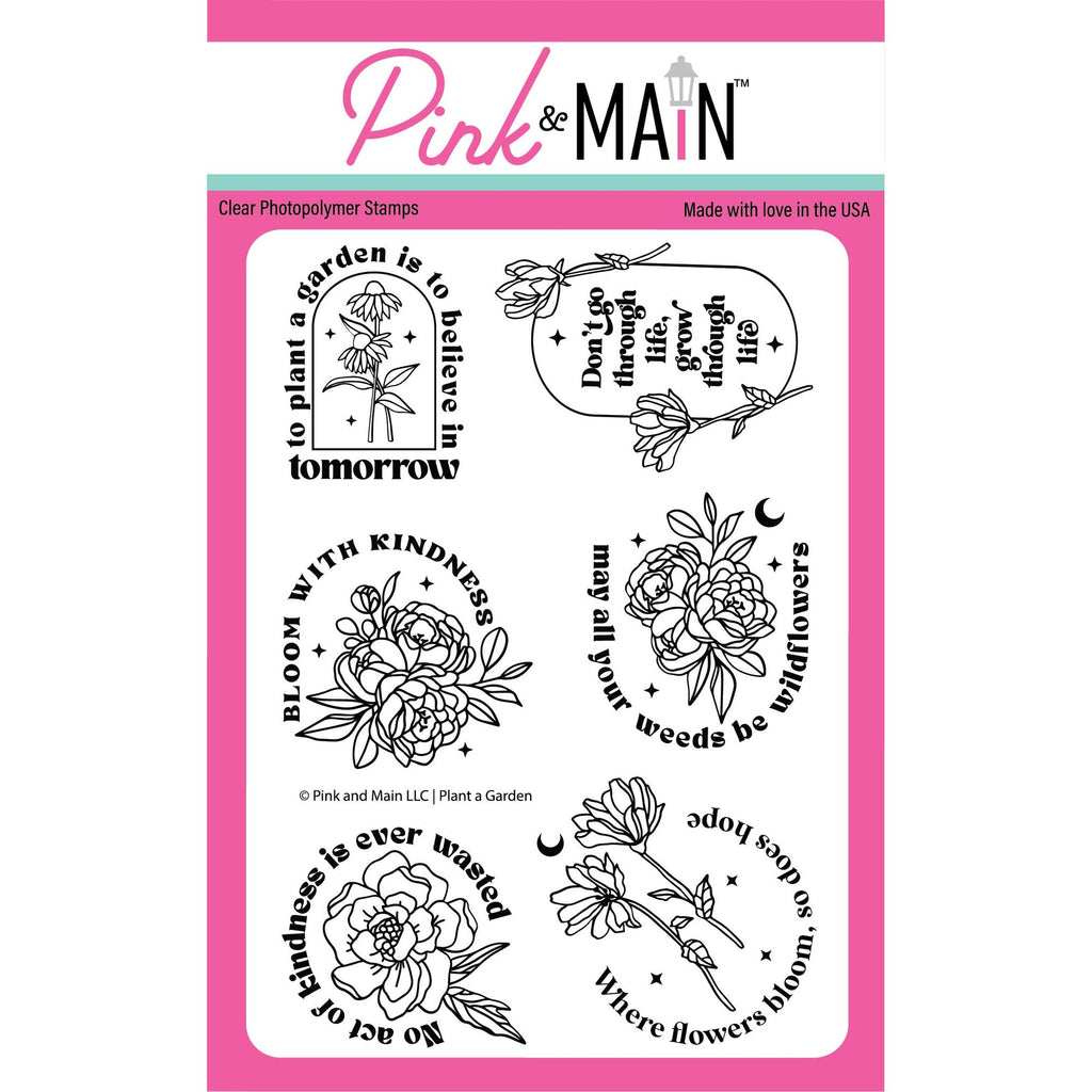 Pink and Main Plant A Garden Clear Stamps pm0768