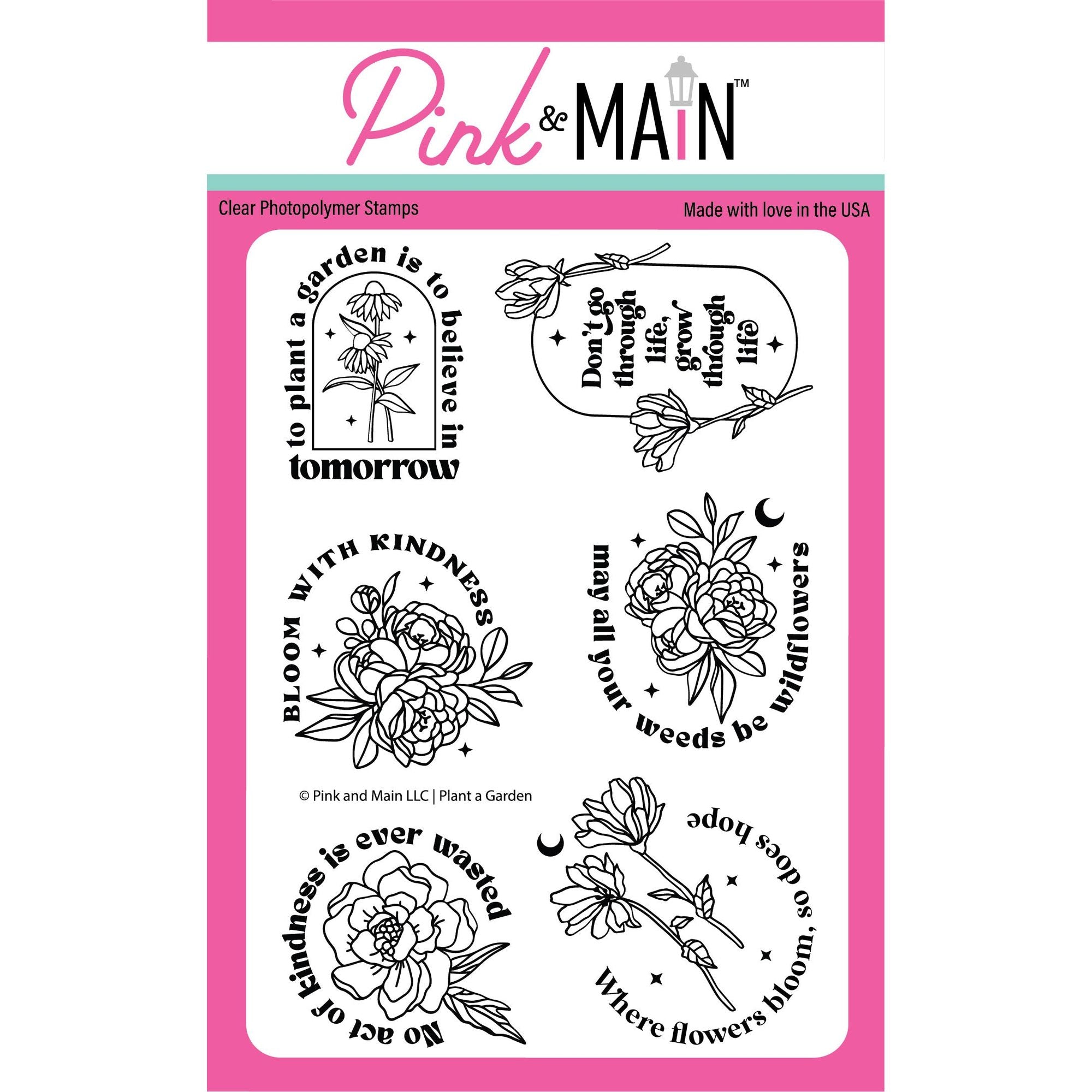 Pink and Main Plant A Garden Clear Stamps pm0768