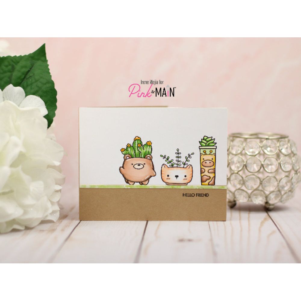 Pink and Main Planter Friends Clear Stamp and Die Set