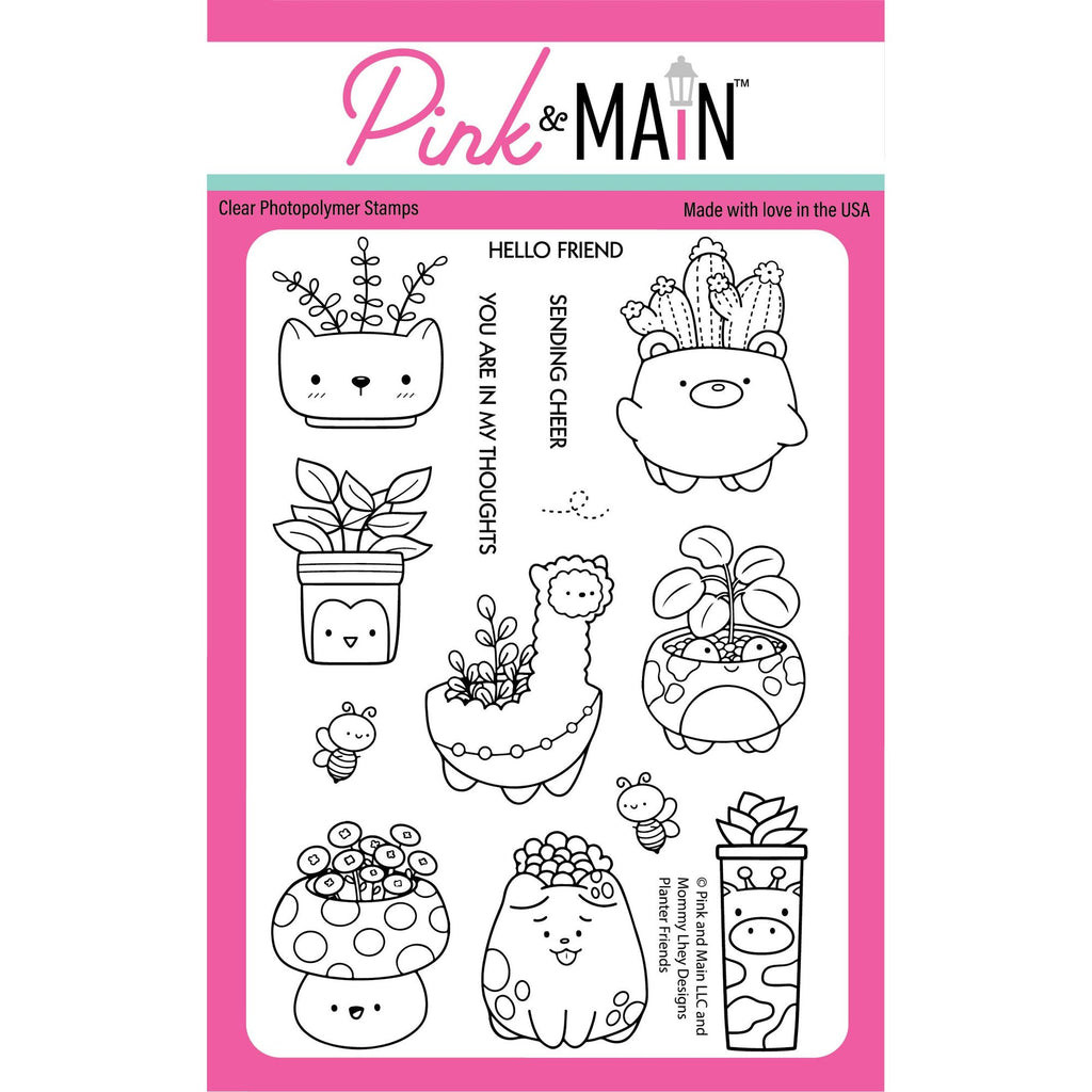 Pink and Main Planter Friends Clear Stamp and Die Set product image 1