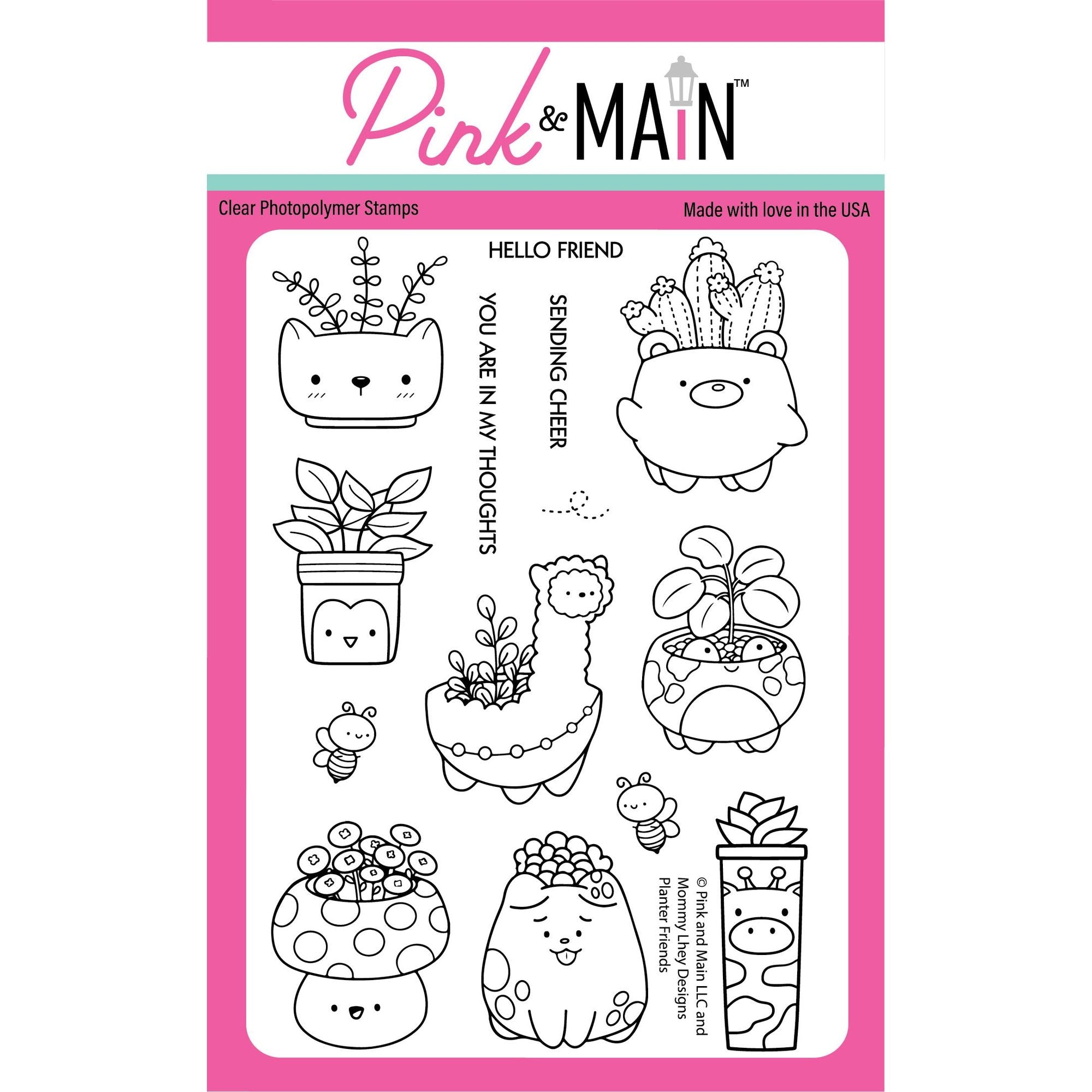 Pink and Main Planter Friends Clear Stamps pm0766