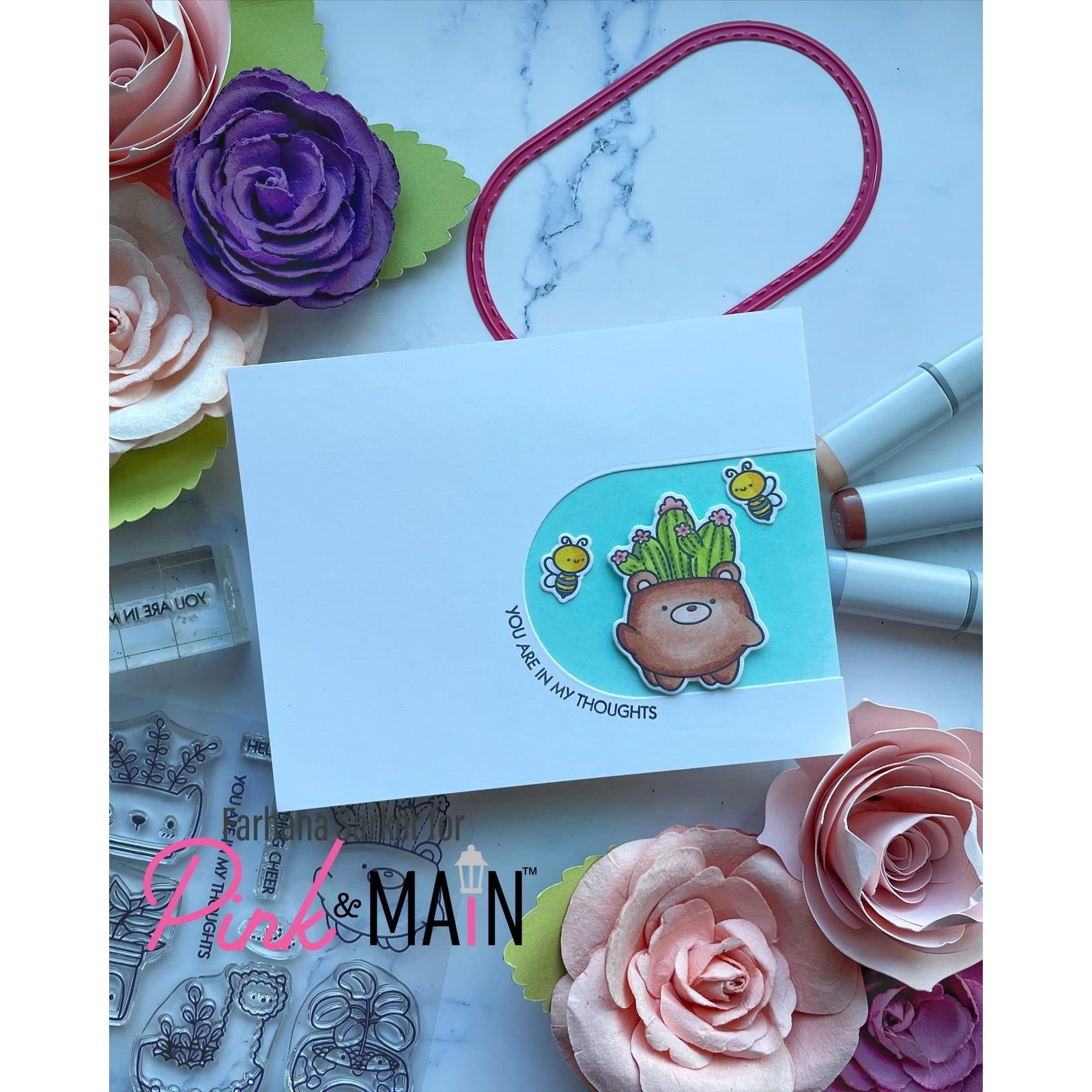 Pink and Main Planter Friends Clear Stamps pm0766 bumble bees