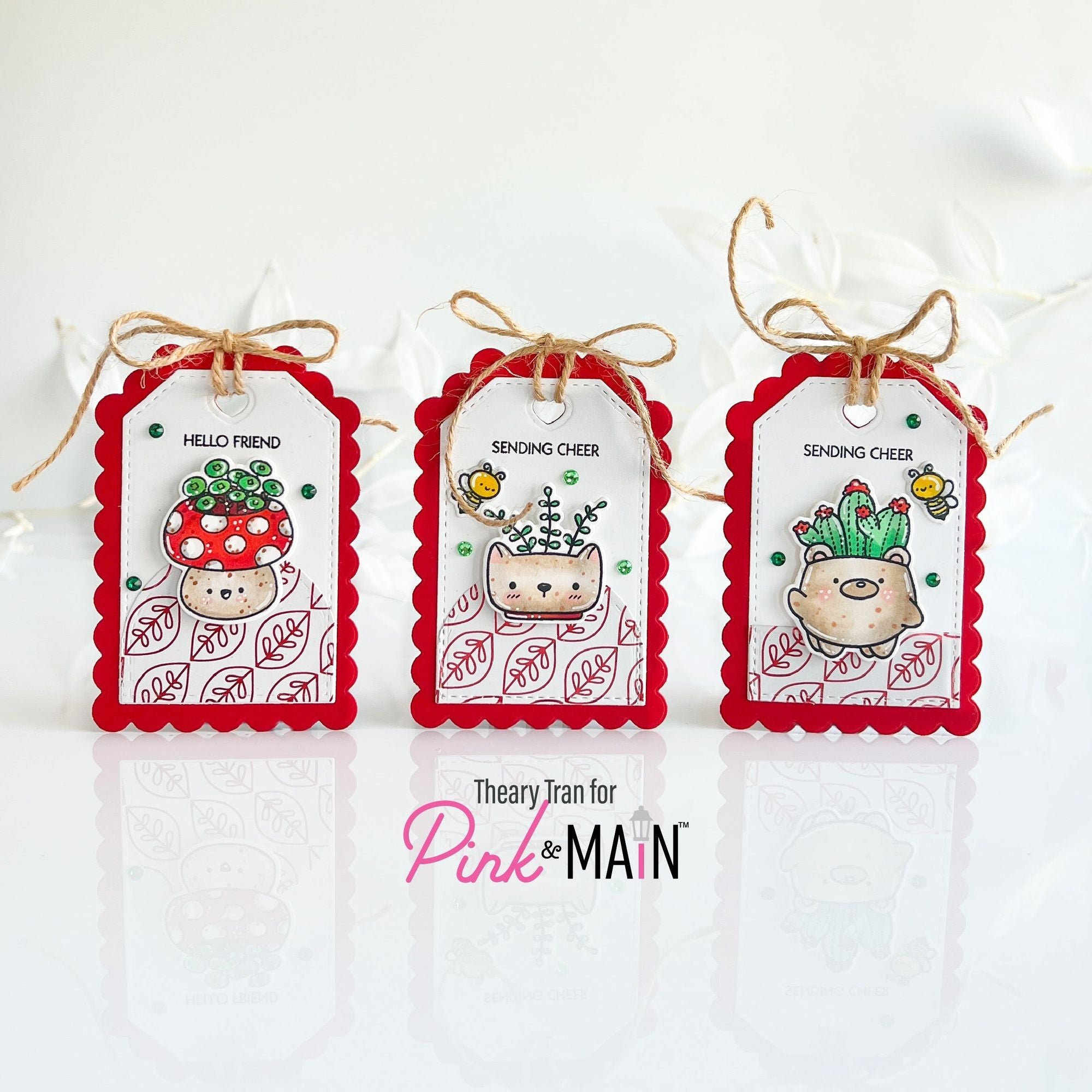 Pink and Main Planter Friends Clear Stamps pm0766 cute tags