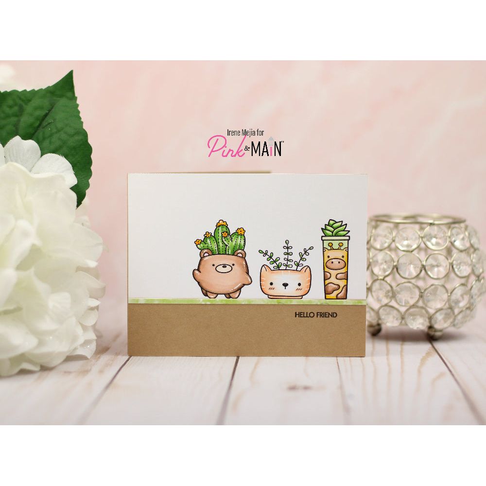 Pink and Main Planter Friends Clear Stamps pm0766 hello friend