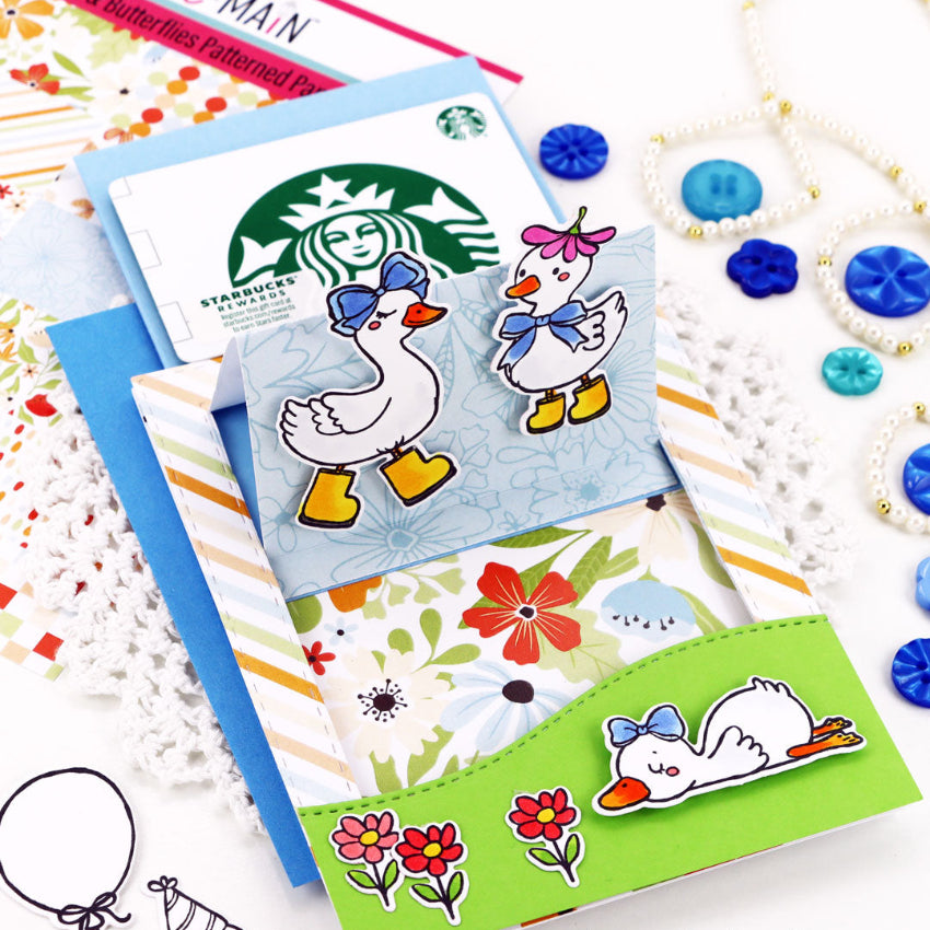 Pink and Main Pull and Surprise Card Dies pnm822 silly geese
