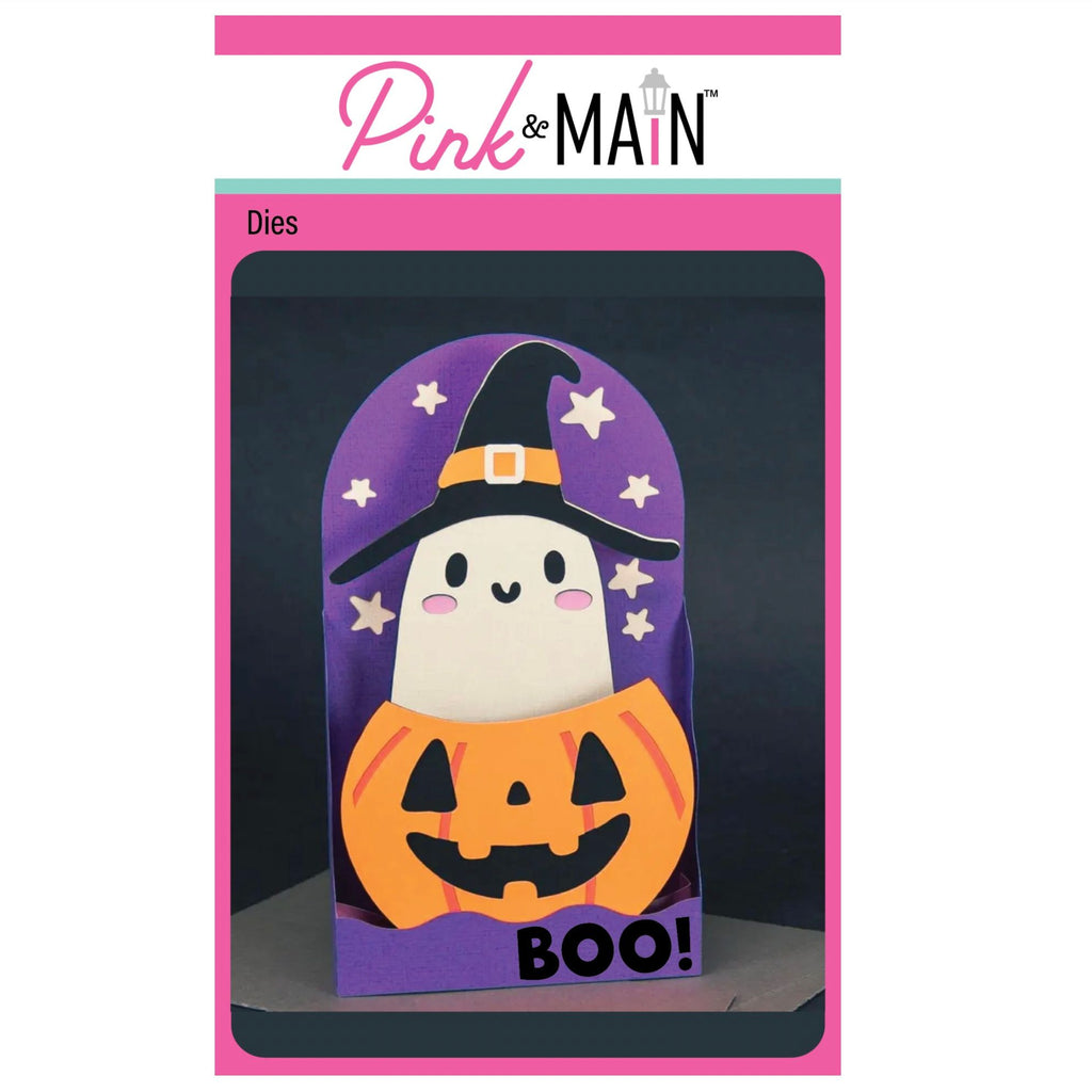 Pink and Main Pumpkin Ghost Pop Up Card Dies pnm904