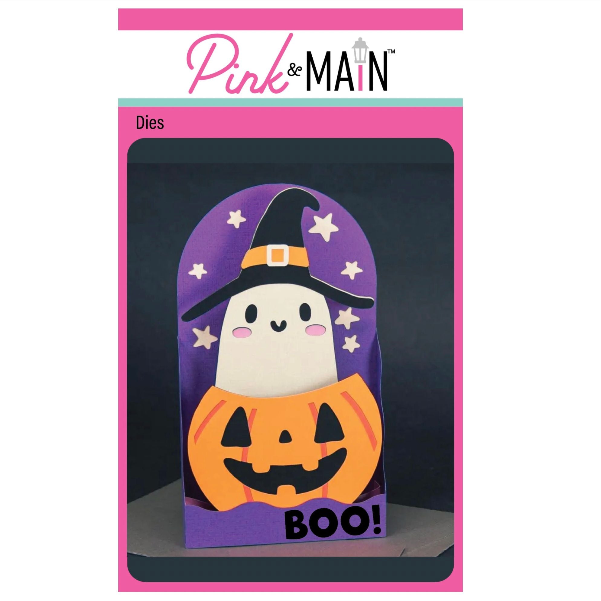 Pink and Main Pumpkin Ghost Pop Up Card Dies pnm904