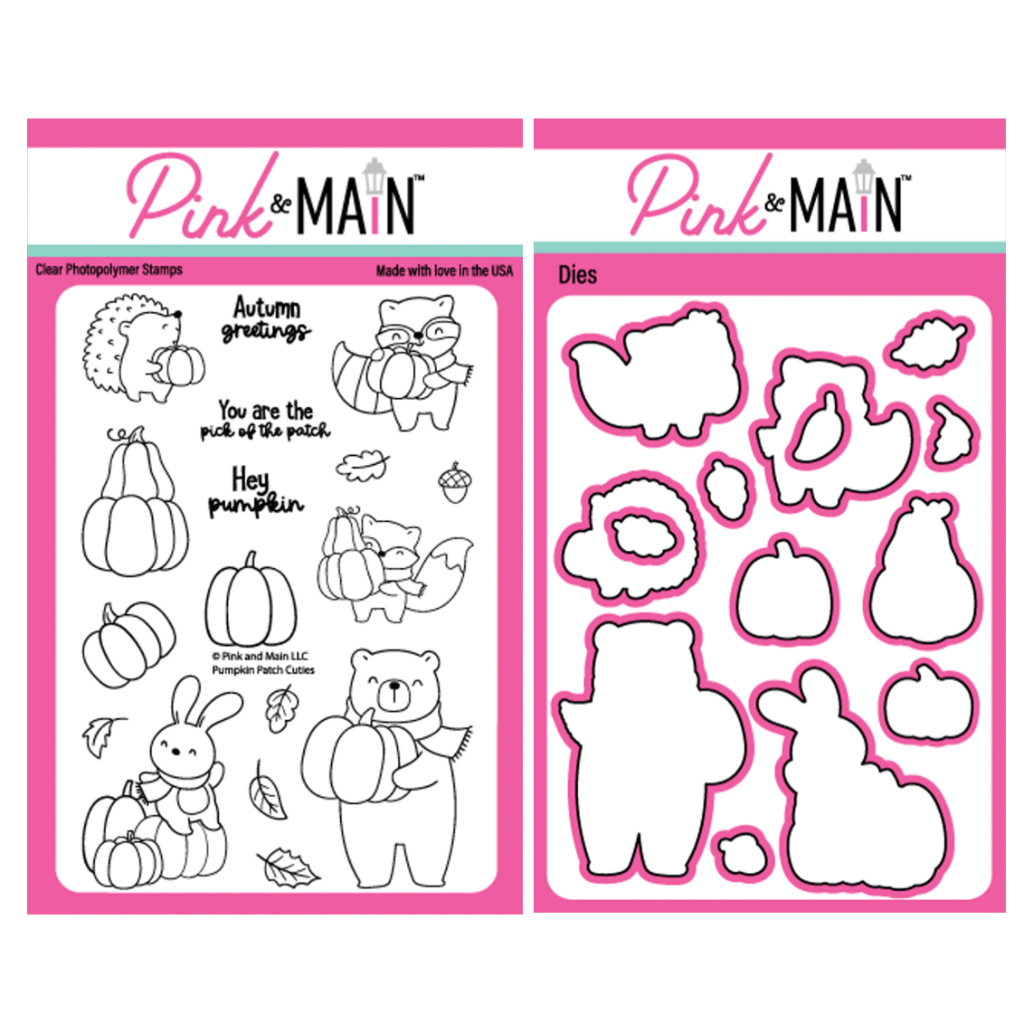 Pink and Main Pumpkin Patch Cuties Clear Stamp and Die Set