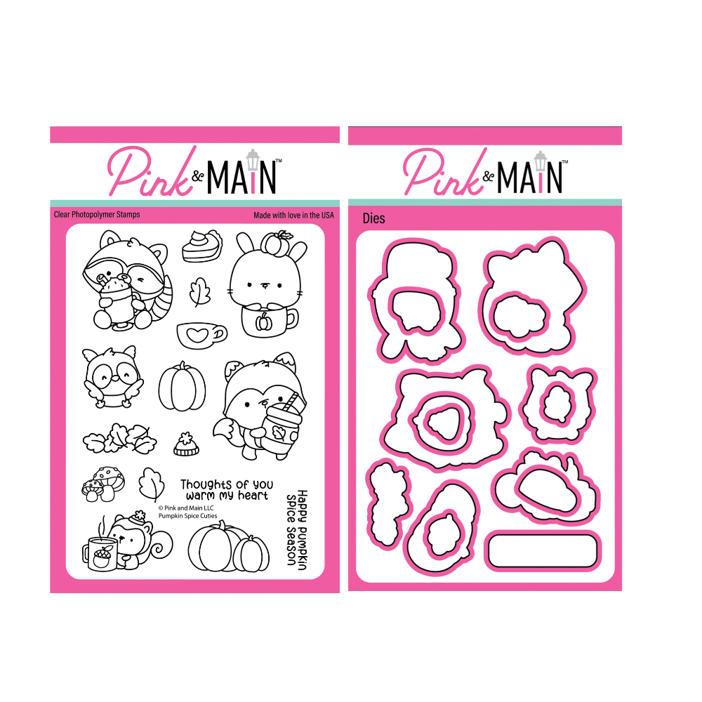 Pink and Main Pumpkin Spice Cuties Clear Stamp and Die Set